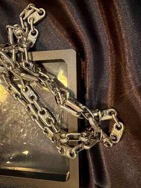 Celine Silver-Tone Triomphe Link necklace with little slip clasp. 16” vintage
